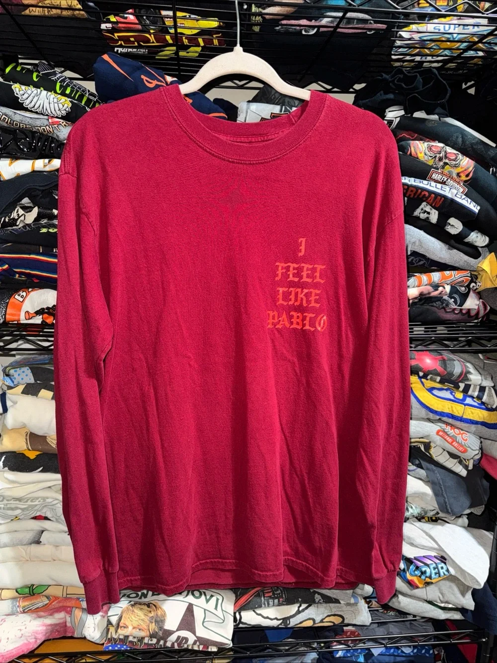 Authentic Kanye West TLOP Tour “ I Feel Like Pablo” Red Longsleeve Shirt L